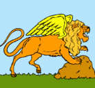 Dibujo León alado pintado por Edgar