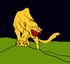 Dibujo Tigre con afilados colmillos pintado por alex