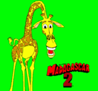 Dibujo Madagascar 2 Melman pintado por abril