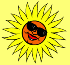 Dibujo Sol con gafas de sol pintado por esme-jaja