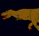 Dibujo Tiranosaurio rex pintado por dino-340