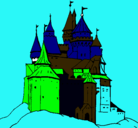 Dibujo Castillo medieval pintado por azul098OO
