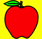 Dibujo manzana pintado por carla