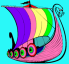 Dibujo Barco vikingo pintado por daniela
