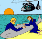 Dibujo Rescate ballena pintado por eva