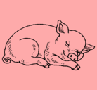Dibujo Cerdo durmiendo pintado por SARITA