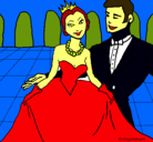 Dibujo Princesa y príncipe en el baile pintado por Natalia