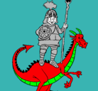 Dibujo Caballero San Jorge y el dragon pintado por SANTI