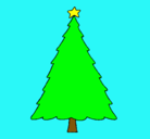 Dibujo Árbol con estrella pintado por diego