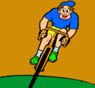 Dibujo Ciclista con gorra pintado por david