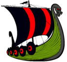 Dibujo Barco vikingo pintado por GERARDJARA