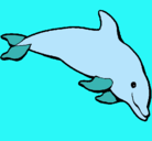 Dibujo Delfín contento pintado por karla
