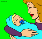 Dibujo Madre con su bebe II pintado por andreagg