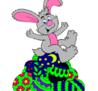 Dibujo Conejo de Pascua pintado por enchiloso