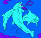 Dibujo Delfines jugando pintado por jose