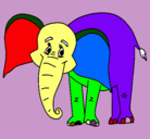 Dibujo Elefante feliz pintado por SANIELITOO