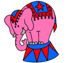 Dibujo Elefante actuando pintado por clubwinx