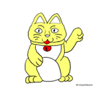 Dibujo Gato de la suerte pintado por guillermina