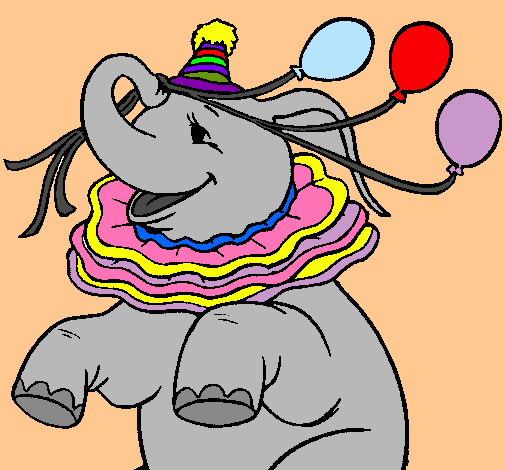 Elefante con 3 globos