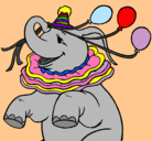 Dibujo Elefante con 3 globos pintado por sthelita