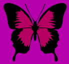 Dibujo Mariposa con alas negras pintado por liliana