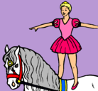 Dibujo Trapecista encima de caballo pintado por katy