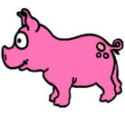 Dibujo Cerdo pintado por a