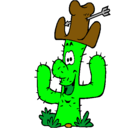 Dibujo Cactus con sombrero pintado por chupichupiway