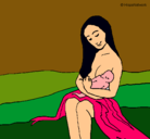 Dibujo Madre con su bebe pintado por MARTINAc