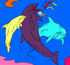 Dibujo Delfines jugando pintado por PAMELABC
