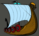 Dibujo Barco vikingo pintado por kevin