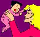 Dibujo Madre con su bebe pintado por prinses