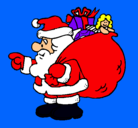 Dibujo Papa Noel con el saco de regalos pintado por CHRISTIAN