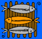Dibujo Pescado a la brasa pintado por NIEVES