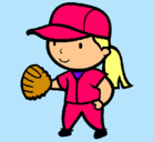 Dibujo Jugadora de béisbol pintado por male