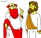 Dibujo Sócrates y Platón pintado por Naya