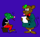 Dibujo Doctor y paciente ratón pintado por cuki
