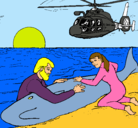 Dibujo Rescate ballena pintado por tiburonsito