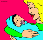 Dibujo Madre con su bebe II pintado por janonmafememaid