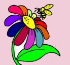 Dibujo Margarita con abeja pintado por michi