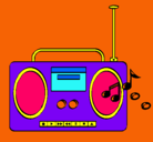 Dibujo Radio cassette 2 pintado por LaPreocupada