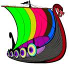 Dibujo Barco vikingo pintado por crisykevinygael