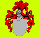 Dibujo Escudo de armas y casco pintado por E.N.J