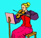 Dibujo Dama violinista pintado por estefania