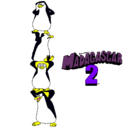 Dibujo Madagascar 2 Pingüinos pintado por alexandra