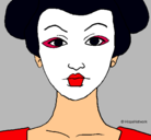 Dibujo Cara de geisha pintado por more