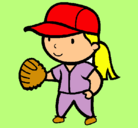 Dibujo Jugadora de béisbol pintado por nicolay