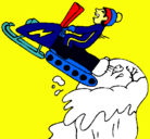 Dibujo Salto con moto de nieve pintado por winston
