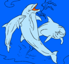 Dibujo Delfines jugando pintado por kilo