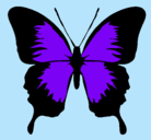 Dibujo Mariposa con alas negras pintado por jackeline